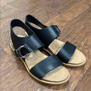 Sofft Women's Black Leather Open-Toe Sandals